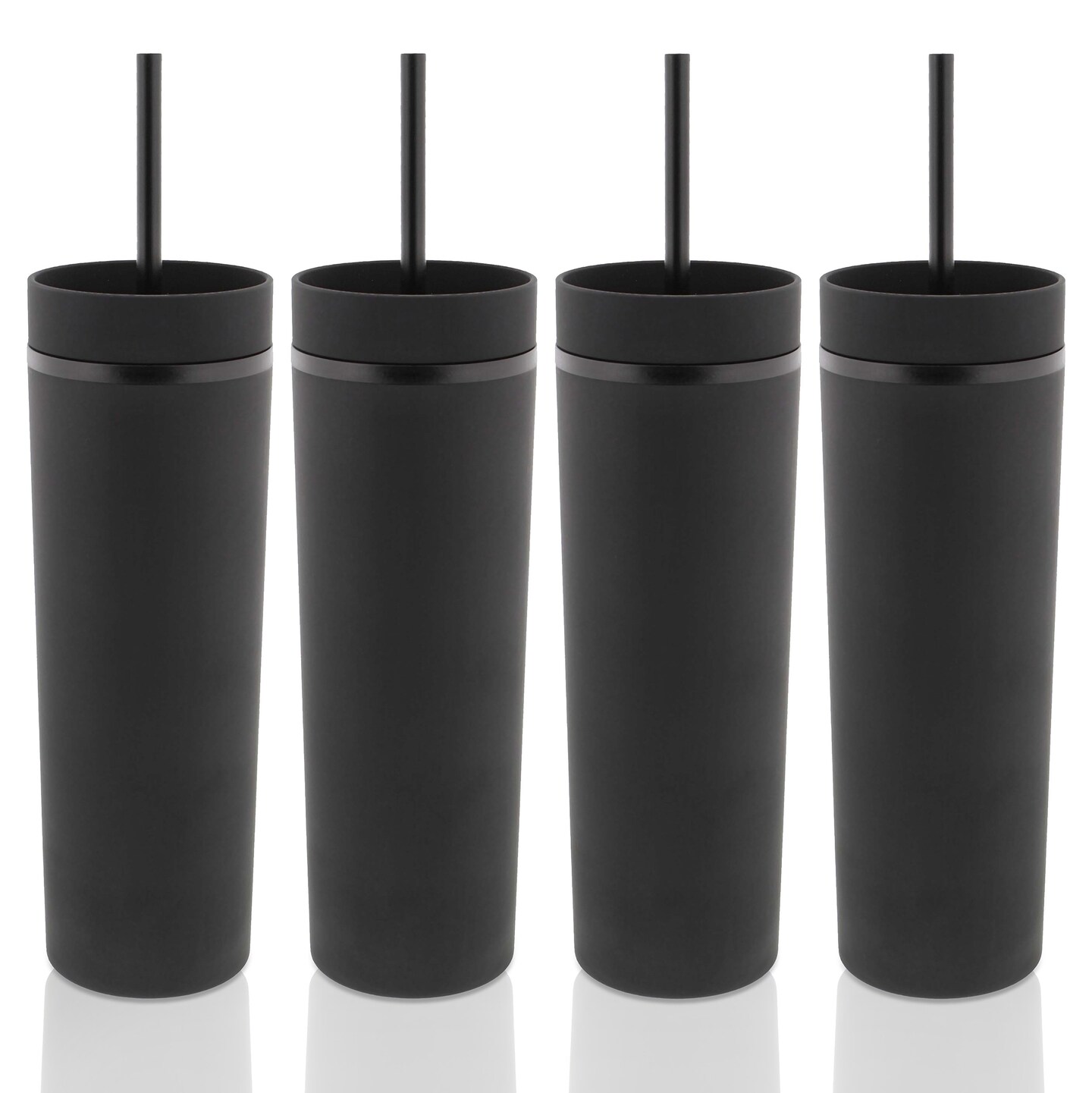 CraftyBook 16oz Skinny Tumblers with Lids and Straws Bulk Packs for Travel