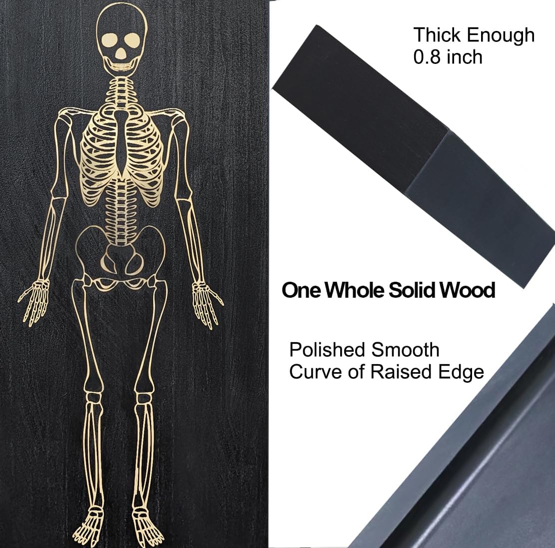 17.8&#x27;&#x27; Tall Halloween Coffin Charcuterie Boards with Engraved Skeleton Decor - Halloween Serving Trays and Platters Horror Party Decorations, Halloween Food Tray Cheese Dishes Accessories