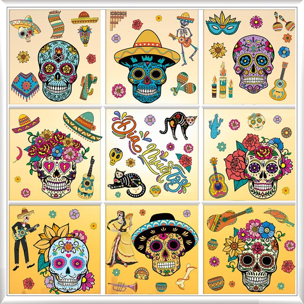 Day of The Dead Mexico Window Cling Decals