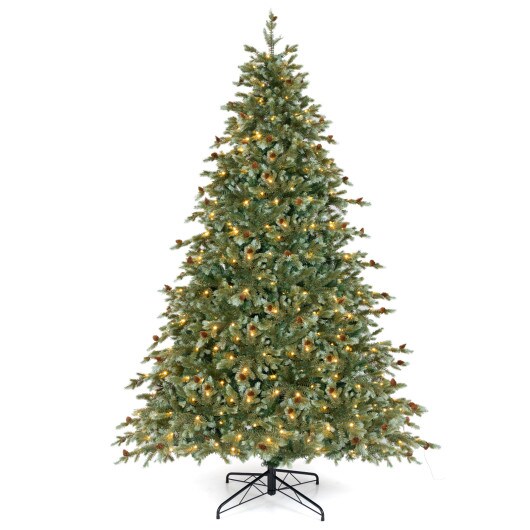 8 Feet Christmas Tree with 8 Lighting Modes and Pine Cones-8 ft
