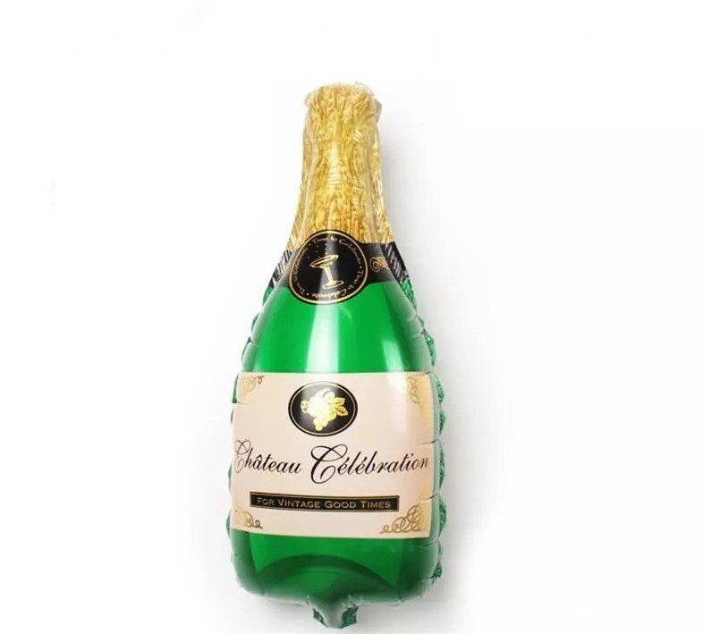 2 pcs 14&#x22; tall Champagne Bottle and Goblet Foil Balloons Set Bachelorette Party