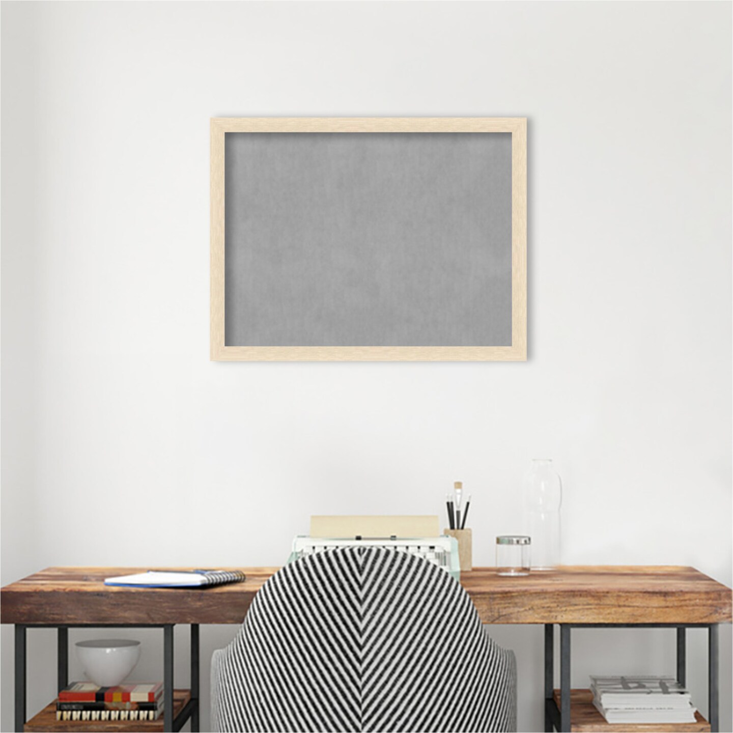 Woodgrain Stripe Wood Framed Magnetic Board