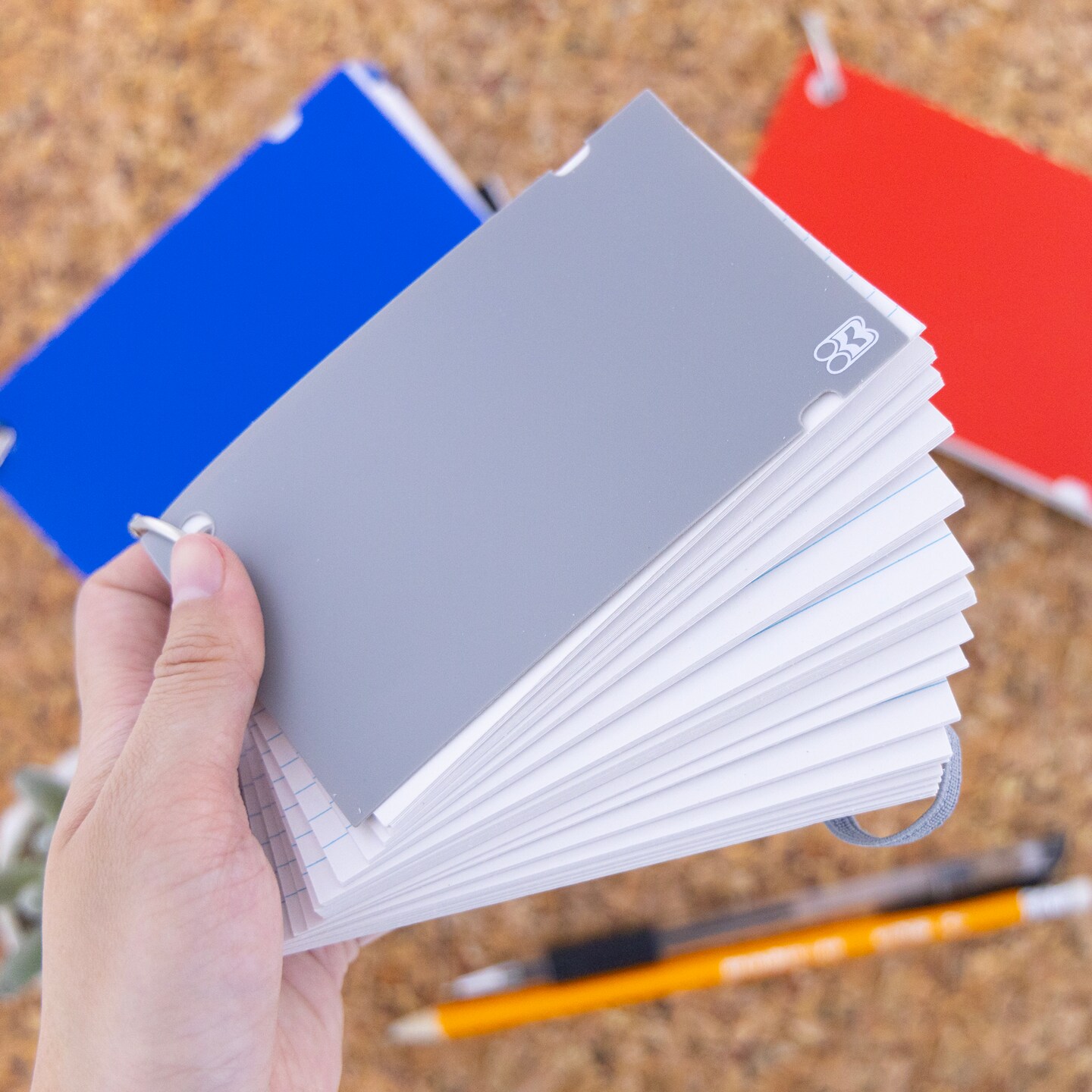 BAZIC Ruled White Index Card Poly Cover w/ Ring 3" X 5" 100 Ct.