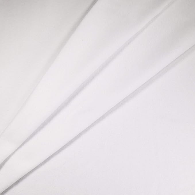 FabricLA | Sweatshirt Fleece | 60&#x22; Wide | Poly Cotton Blend | Soft Comfy Apparel Fabric | White | Sold by The Yard