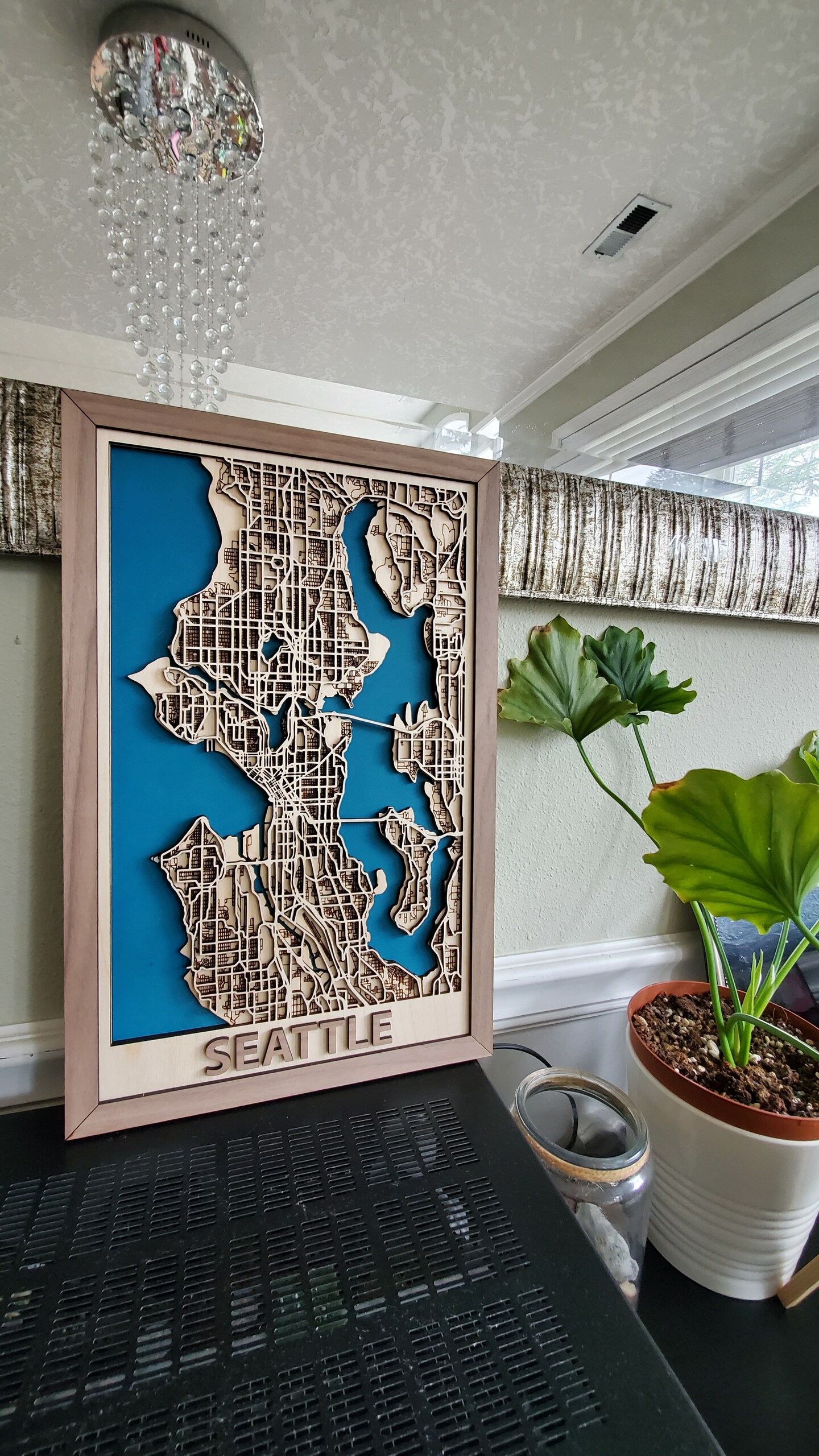 Custom 3D Map on wood, any city, laser cut and engraved, multi
