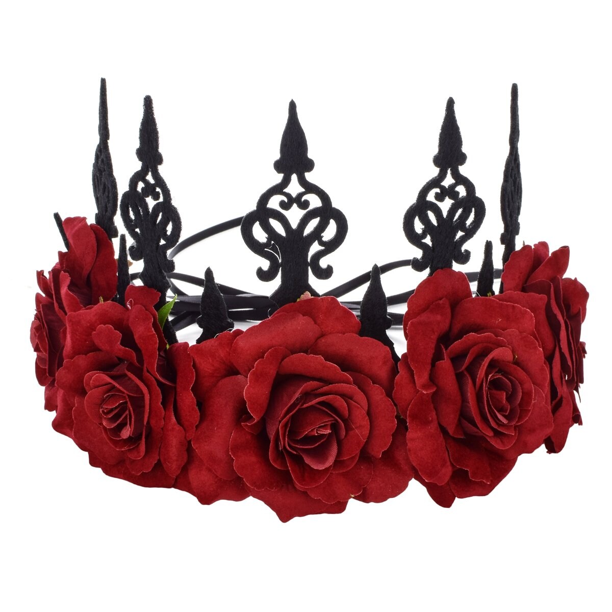 Rose Red Rose Flower Crown Woodland Hair Wreath Festival Headband