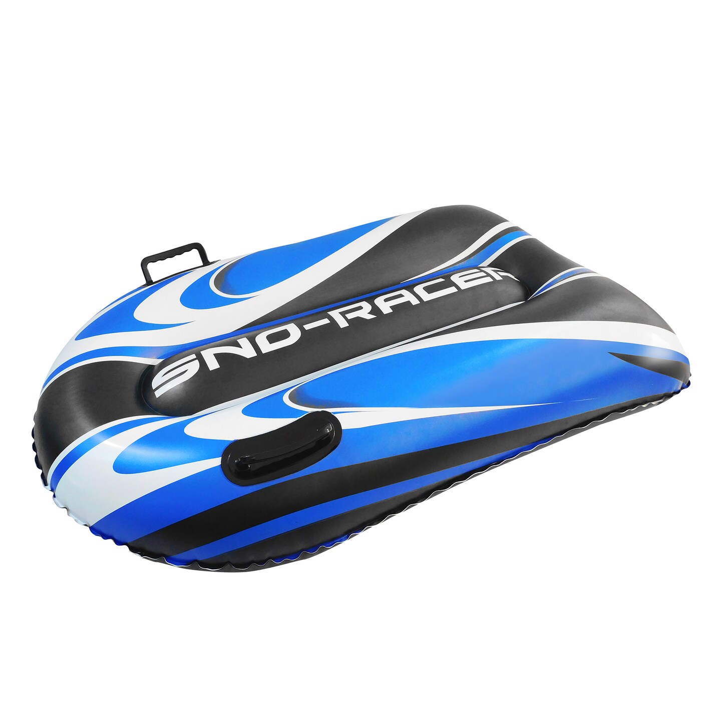 CocoNut Outdoor: Blue Hurricane Toboggan Snow Sled - 48x31&#x22; Blue-Black-White, Winter Inflatable, Cold Resistant PVC, 200lb Cap, Kids-Teens-Adults 8+