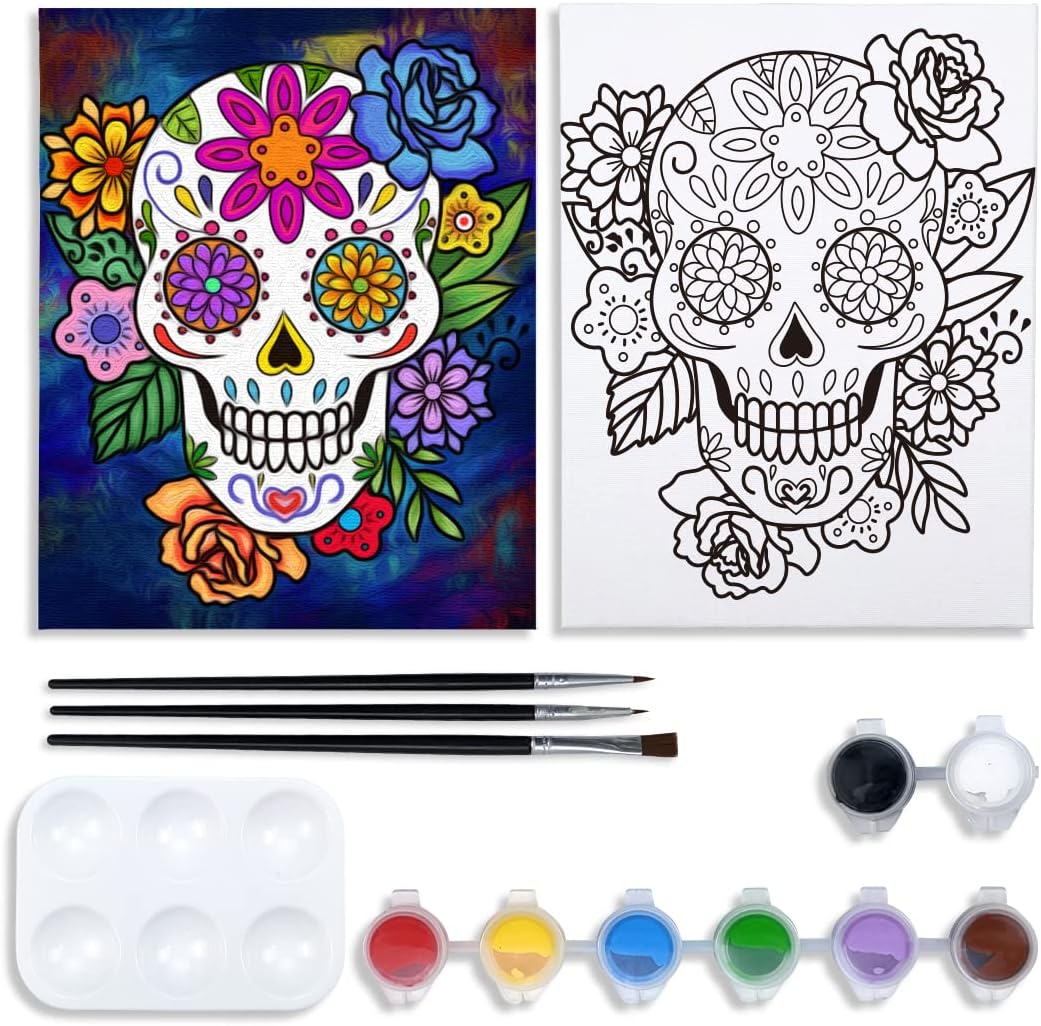 Canvas Painting Kit Pre Drawn Canvas for Painting for Adults Mexican Fiesta