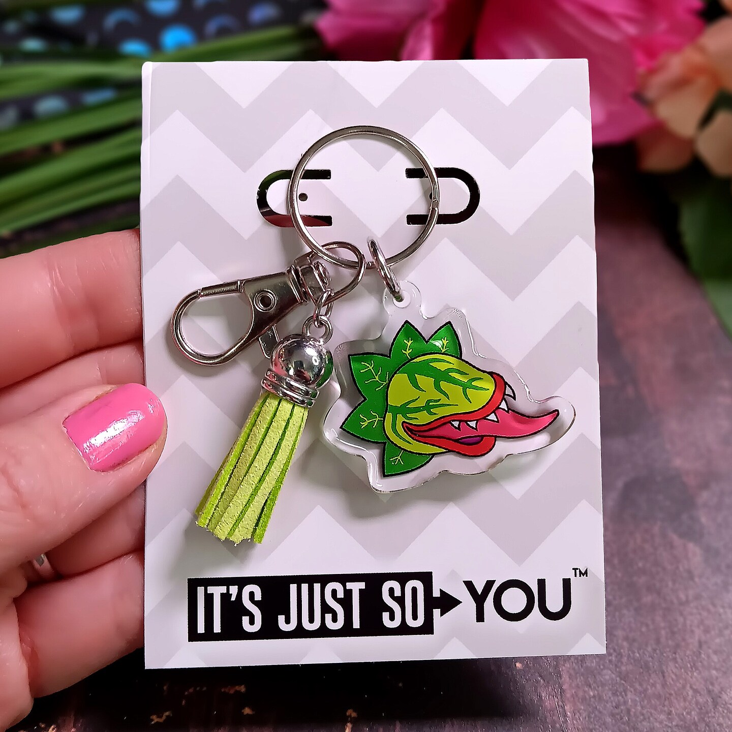 Little Shop of Horrors Audrey II Pendant Tassel Keychain, Gift for