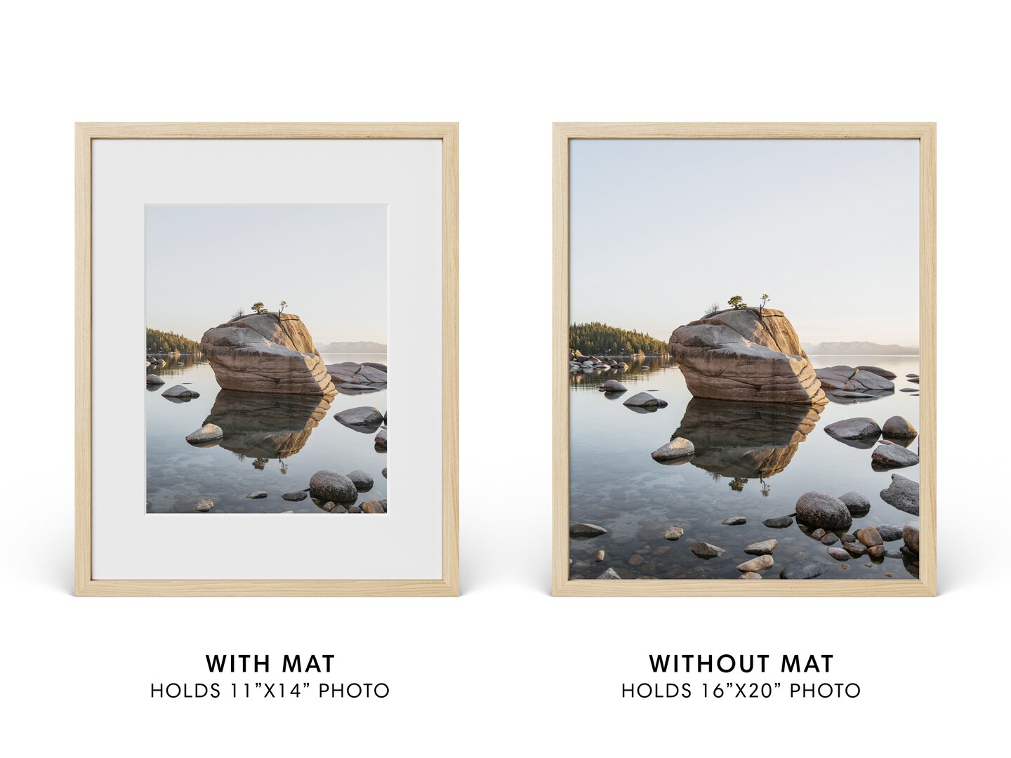 Haus and Hues Oak Wood Picture Frames Matted with Real Glass
