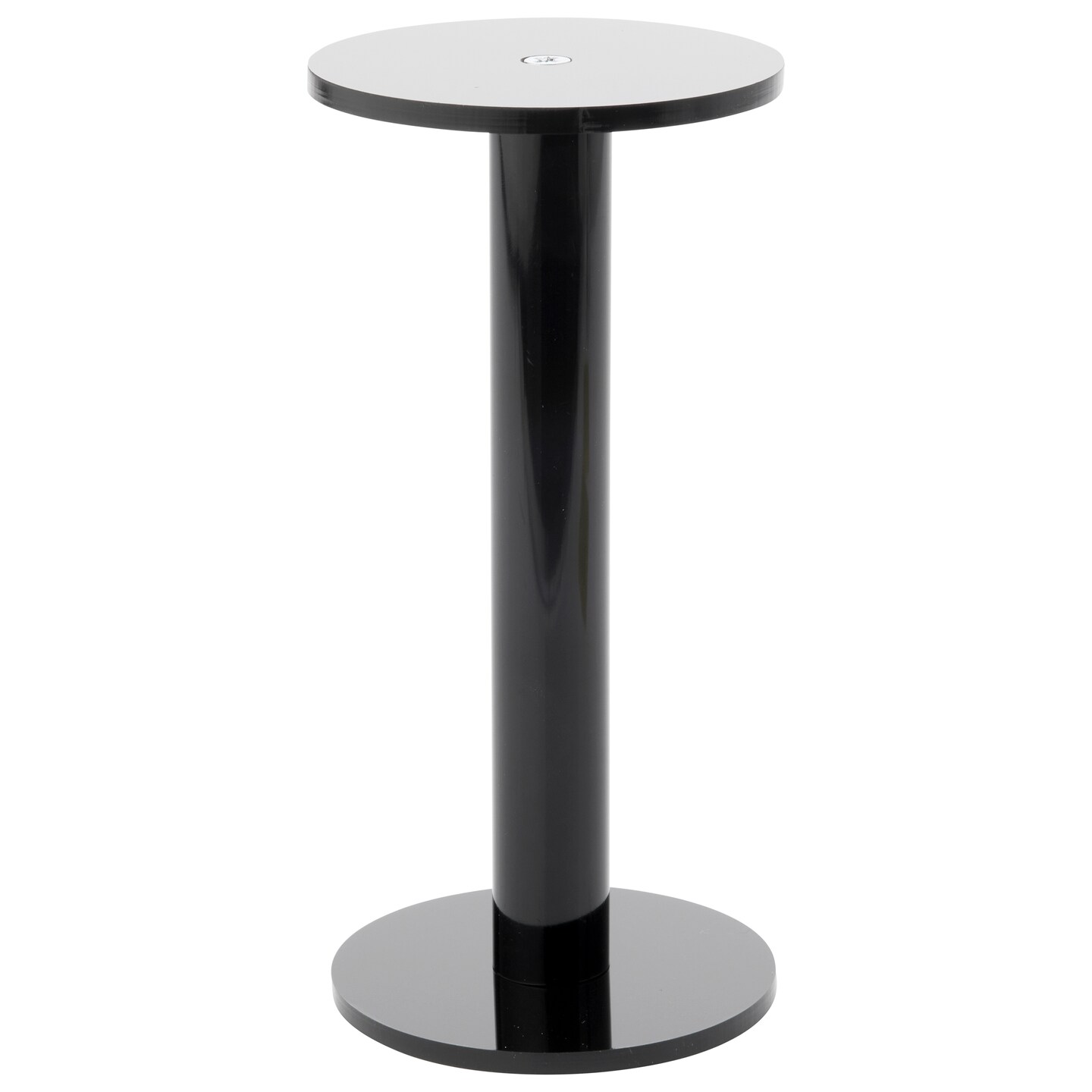 Plymor Black Acrylic Round Barbell Pedestal Display Riser 6.375 inches (Height) x 3 inches (Depth) (3/16 inches thick)