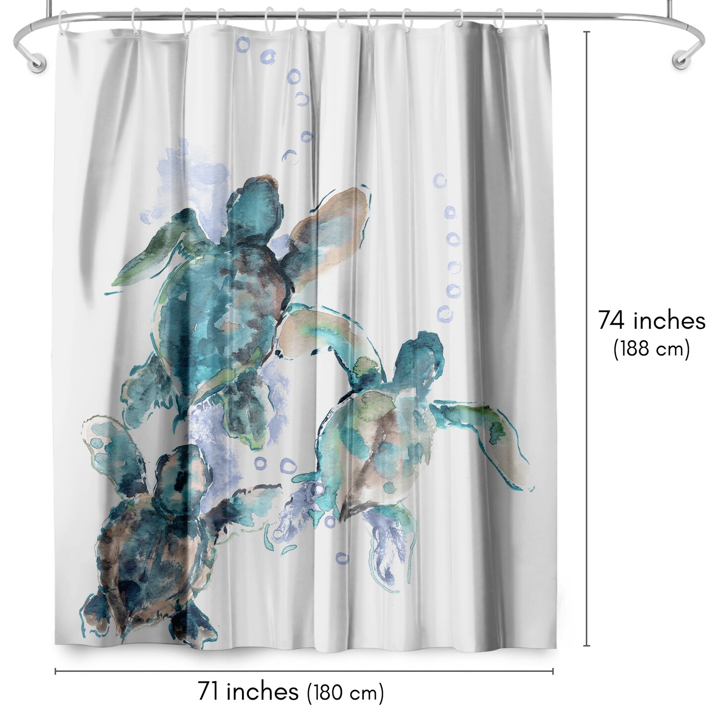 Baby Sea Turtles 3 by Suren Nersisyan Shower Curtain 71&#x22; x 74&#x22;