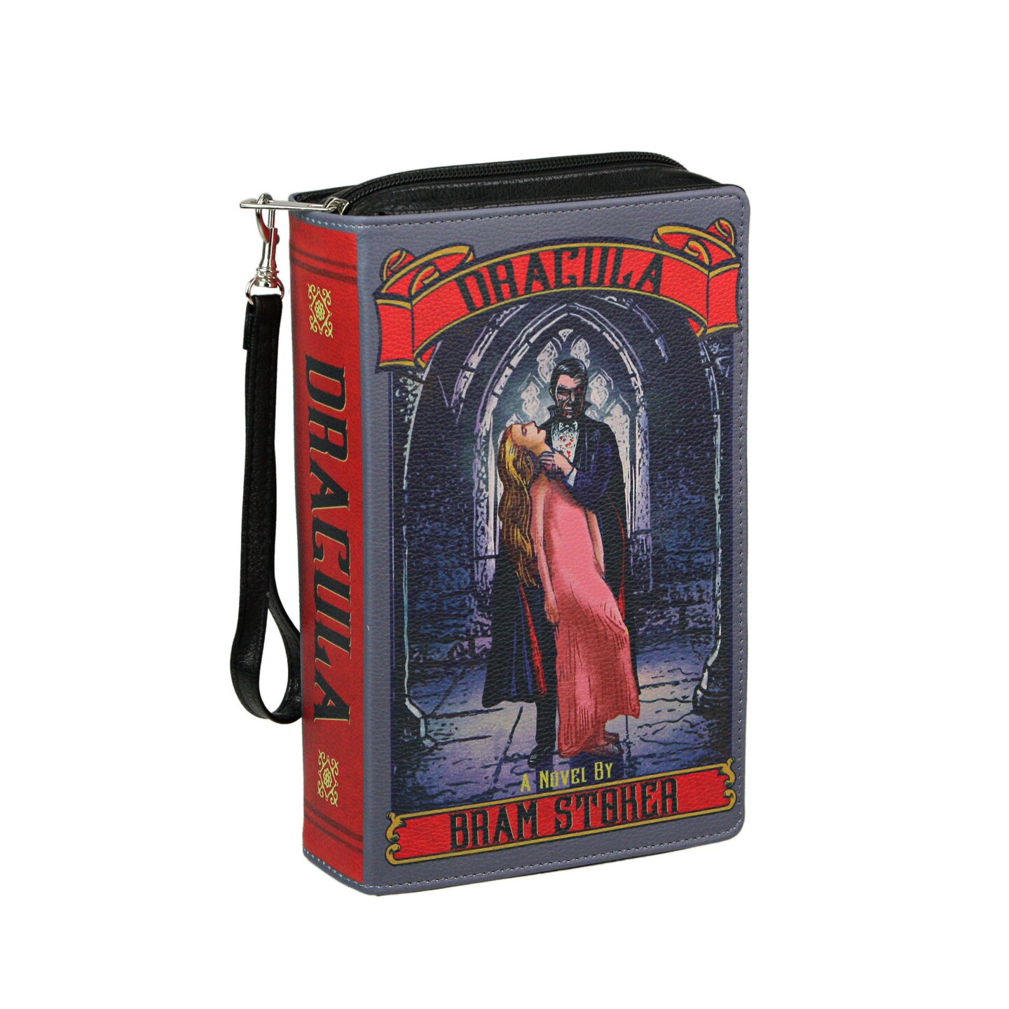 Dracula Book Clutch with Strap, Gothic Fashion for Dark Style Lovers