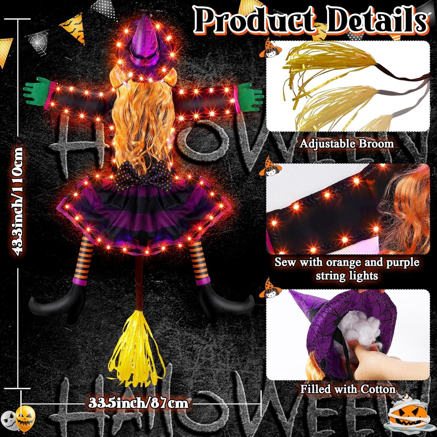 Crashing Witch into Tree Halloween Decorations