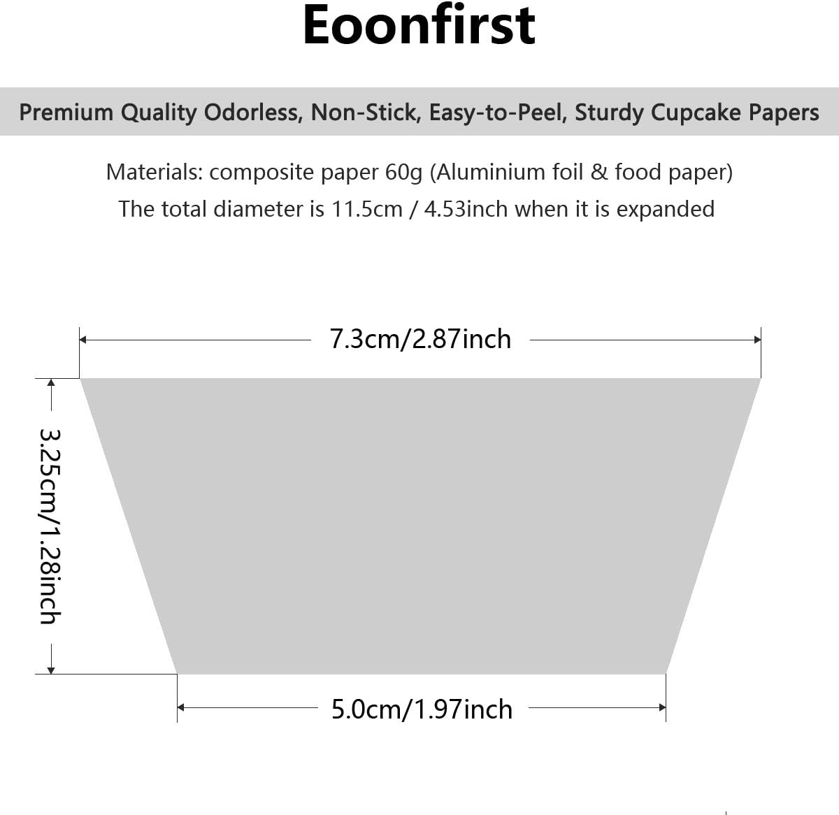 Foil Cupcake Liners Halloween Party Standard Baking Cups 100 Pcs (Black)