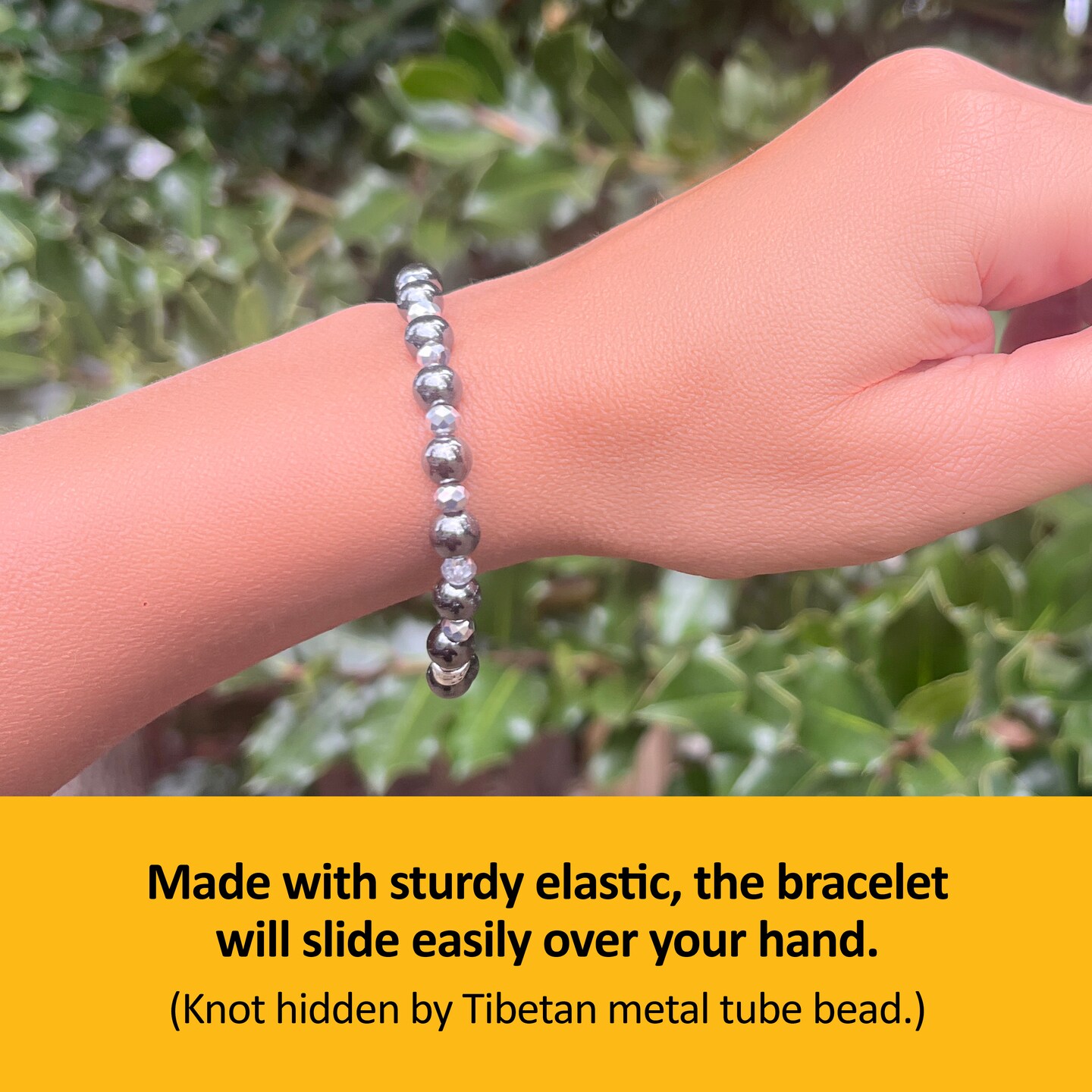 Best friend bracelet gift, Hematite natural stone jewelry