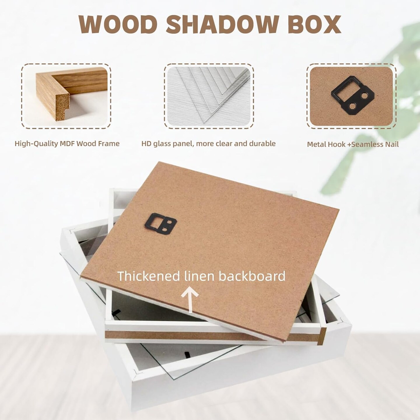 Shadow Box Picture Frame with Linen Board