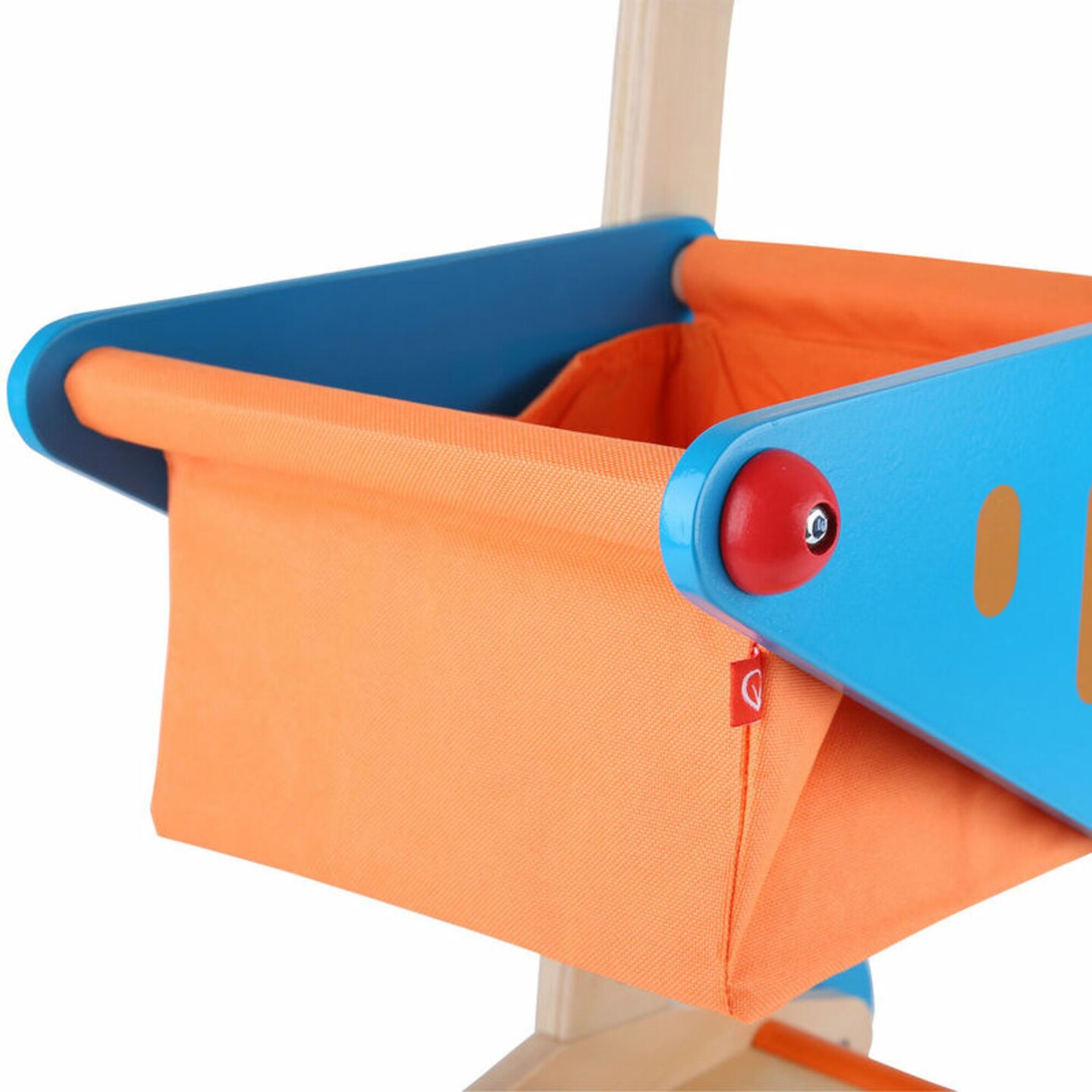 Hape Wooden Shopping Cart in Orange &#x26; Blue, Kids Pretend Play Toy