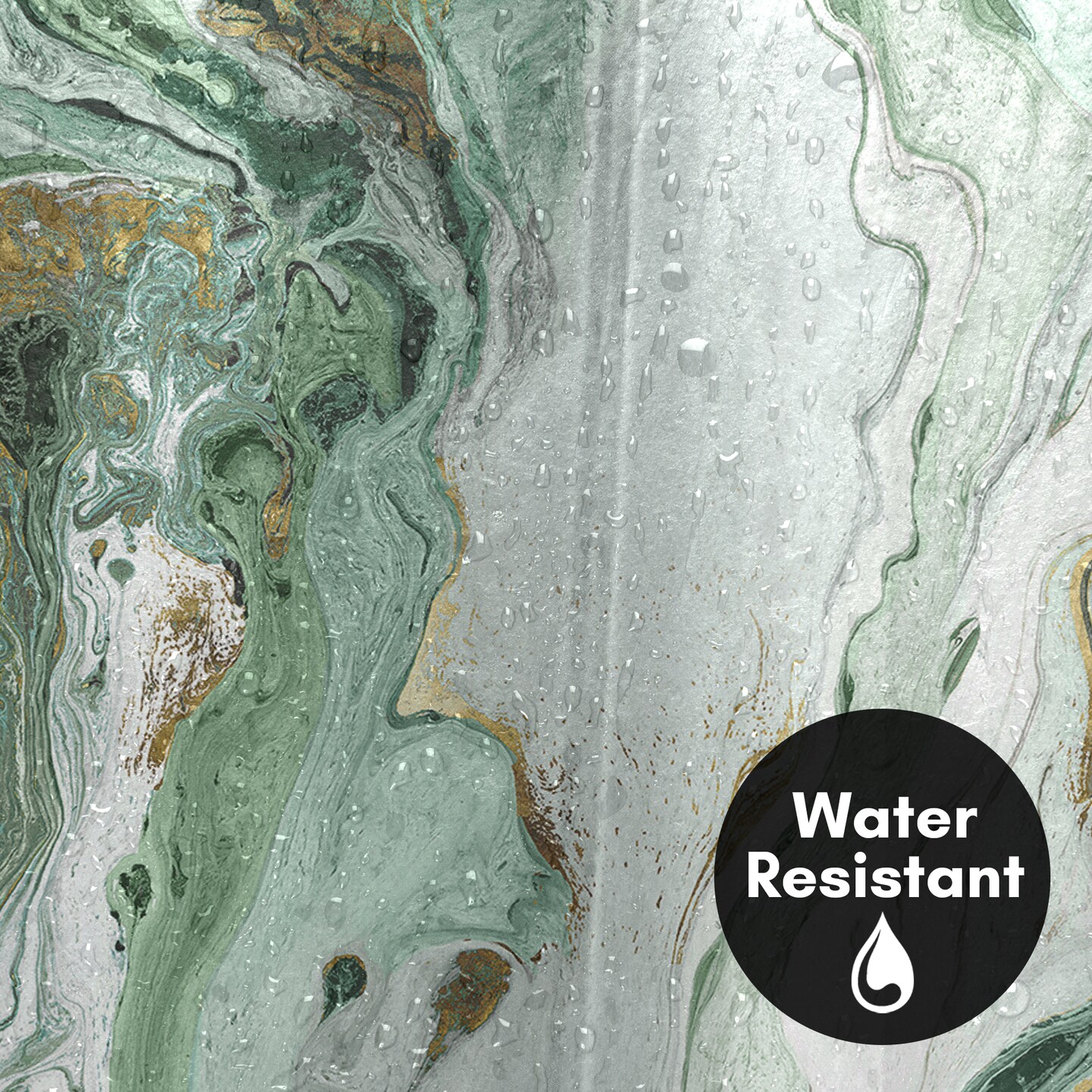 Abstract Shower Curtain Marble Petroleum by PI Creative Art