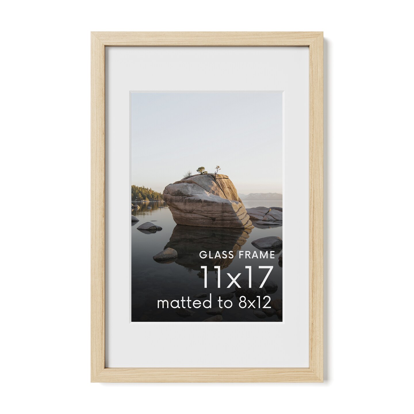 Haus and Hues Oak Wood Picture Frames Matted with Real Glass