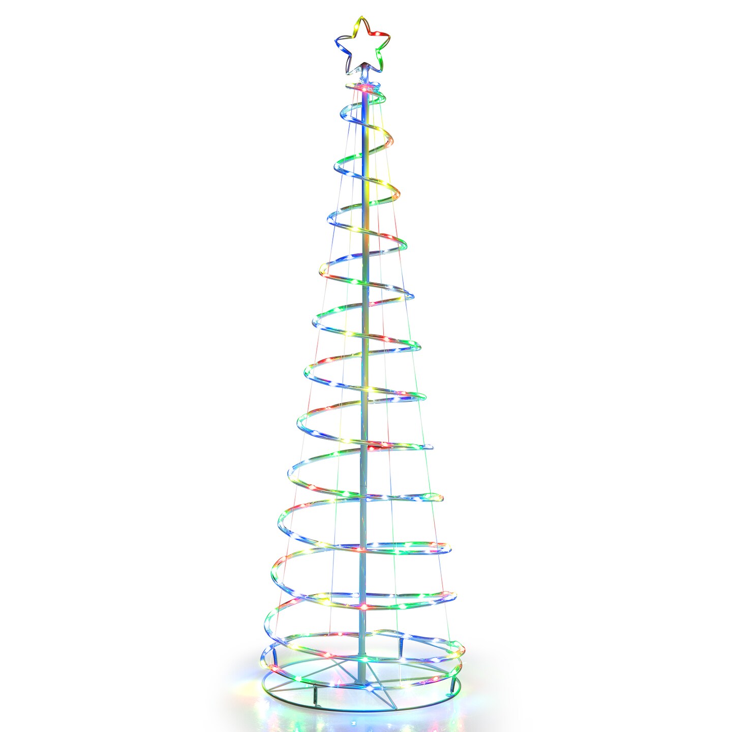 6 Feet Light Up Spiral Christmas Tree With Tree Top Star-white