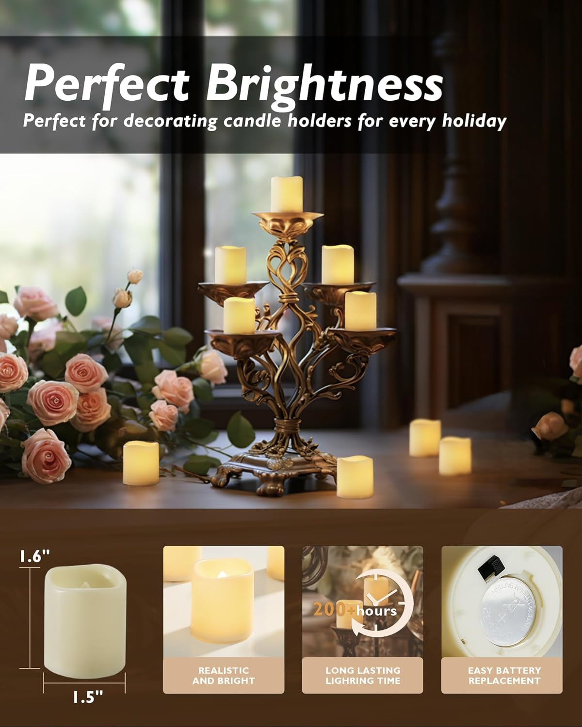 24Pack Flickering Flameless Votive Candles