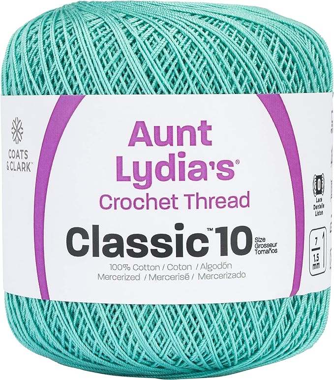 Coats &#x26; Clark Aunt Lydia&#x27;s Crochet Thread Cotton Classic 10-6 Skein Assortment (Ocean)