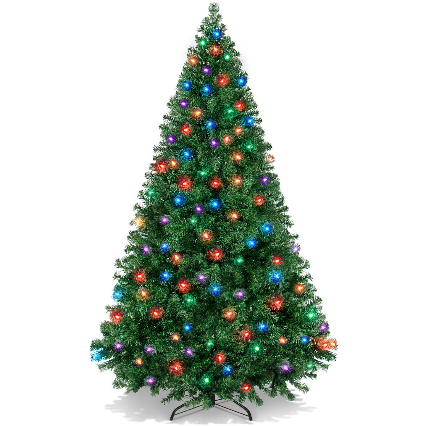 Best Choice Products 6ft Pre-Lit Premium Hinged Artificial Christmas Pine Tree w/ 1,000 Tips, 250 LED Lights, Metal Base