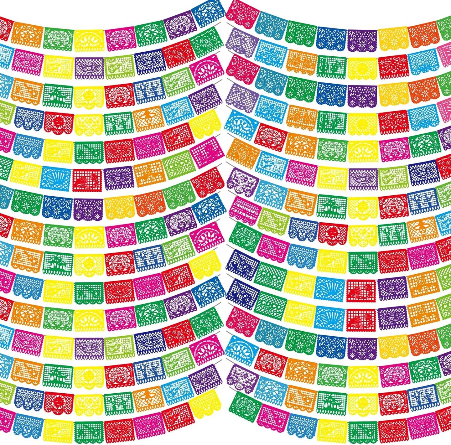20 Pcs Mexican Party Banners Papel Picado Banner Mexican Fiesta Banner