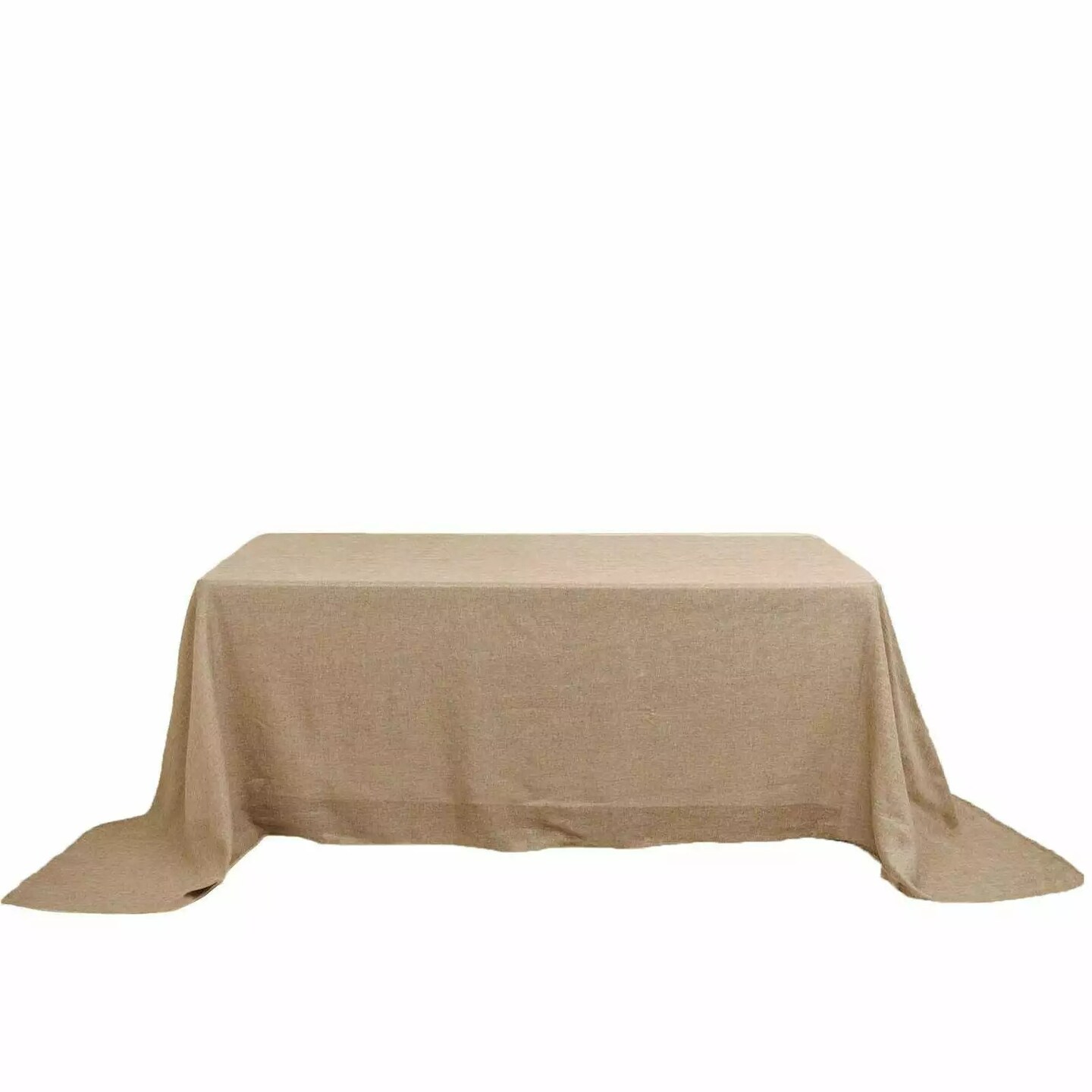 90x132" Natural Rectangular Faux Burlap Tablecloth Wedding Party Decorations