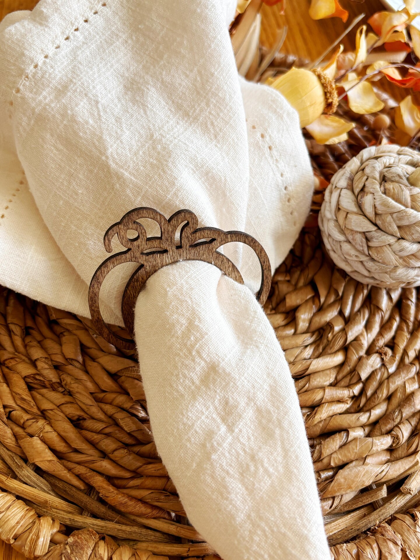 Pumpkin Napkin Rings | Fall Napkin Rings | Fall Table Decor | Autumn Table Decor | Thanksgiving Napkin Rings | Wood Napkin Rings product 6