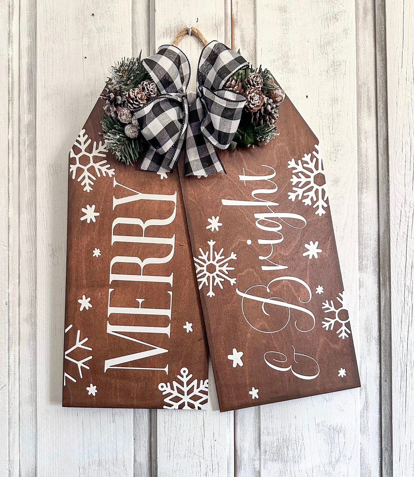 Merry Christmas Door Hanger | Christmas Wreath | Christmas Door Decor | Wood Door Hanger | Housewarming Gift top | Home Decor | Christmas Gift