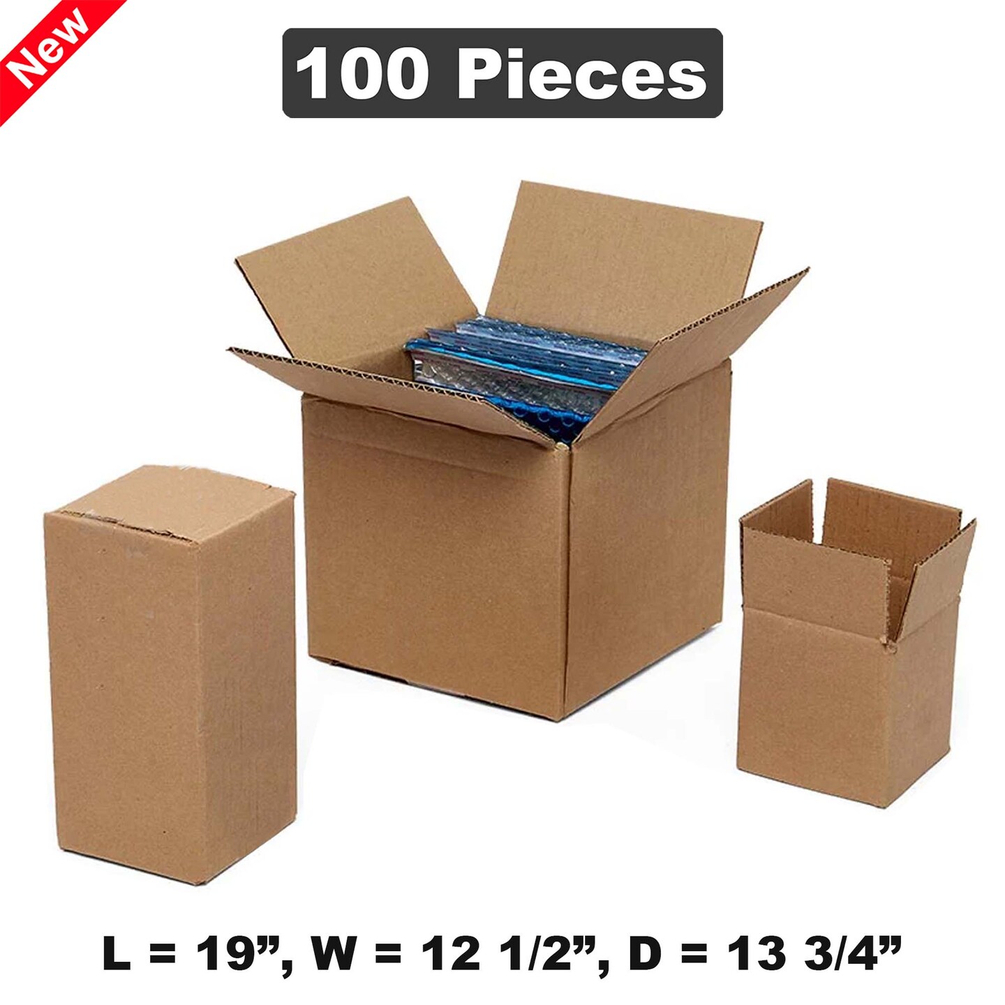 Heavy Duty Packing Boxes 19&#x22; x 12.5&#x22; x 13.75&#x22; for Large Items