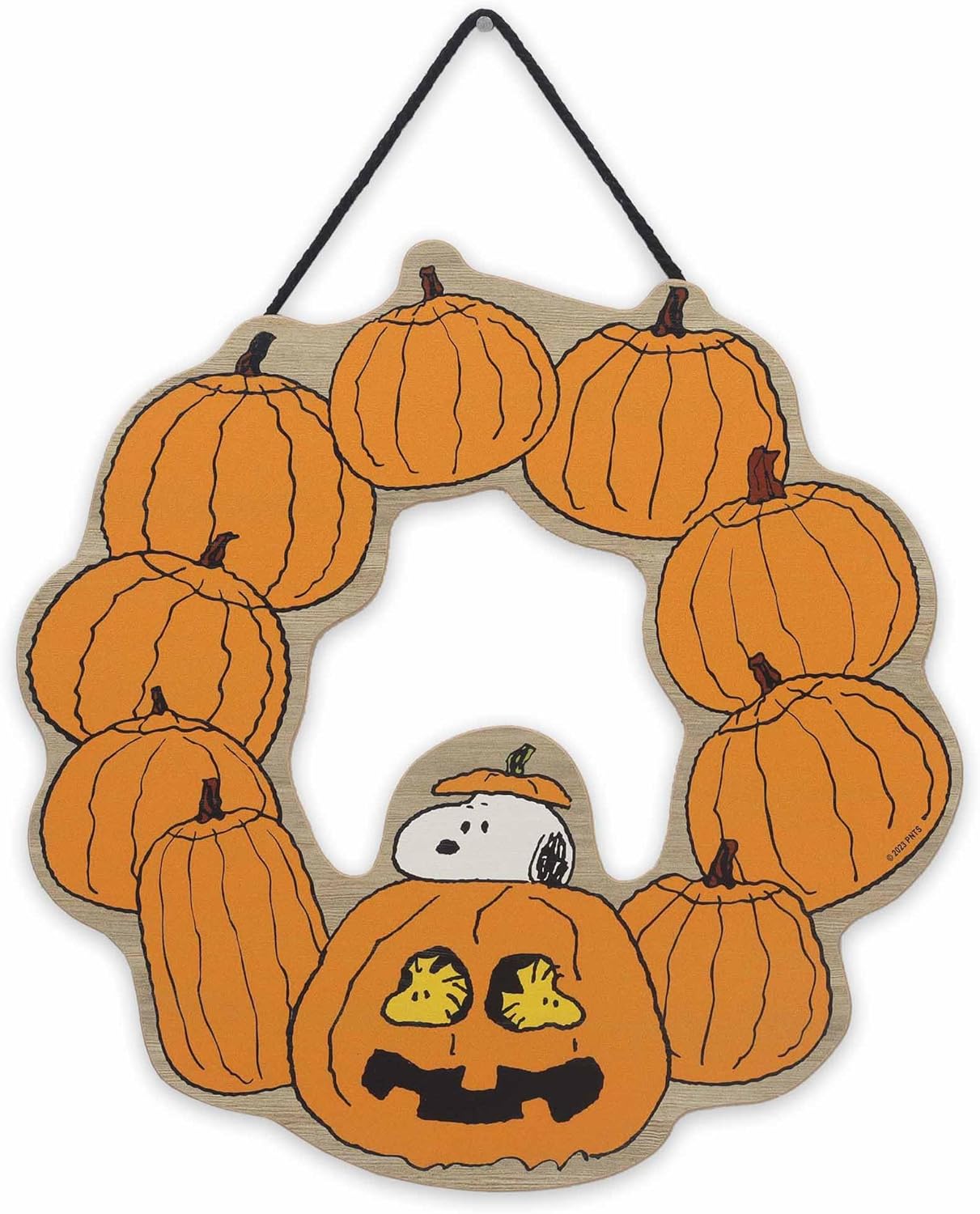 Lantern Halloween Wreath Hanging Wood Wall Decor