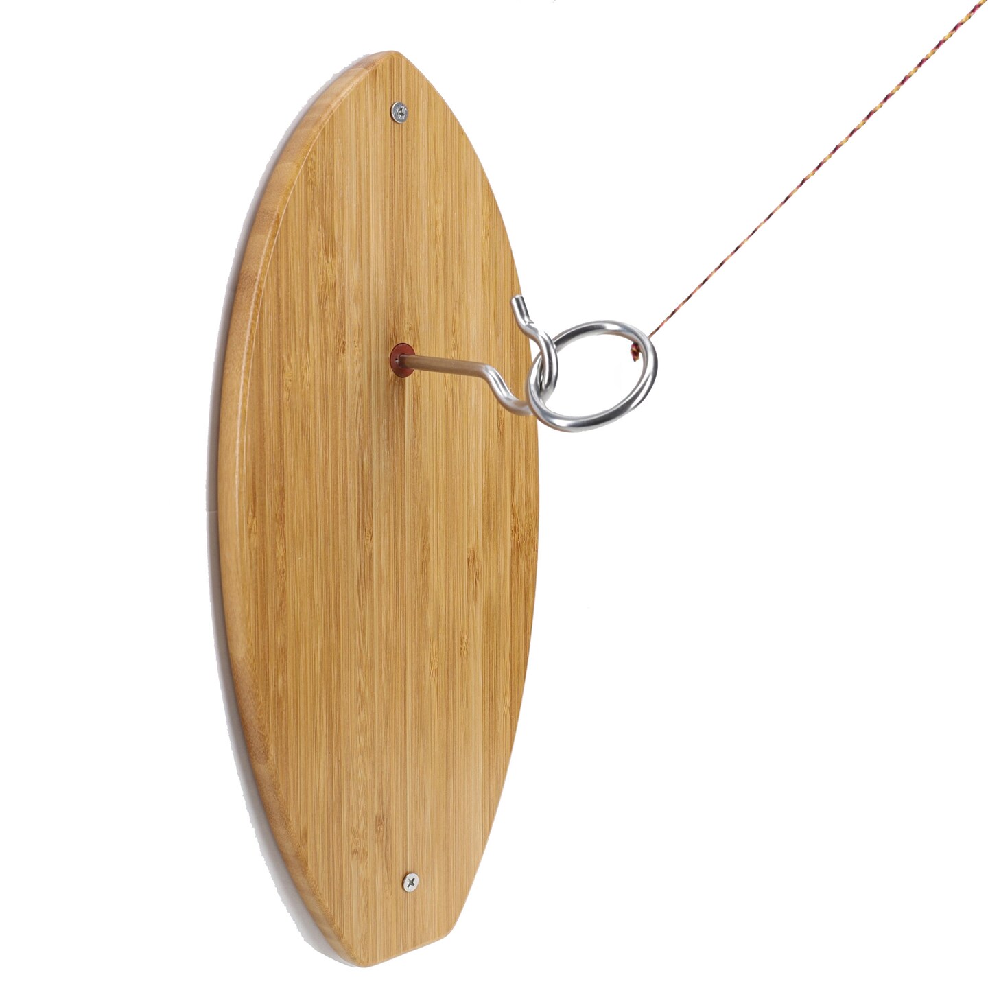 Pacific Shore Games Wooden Hook and Ring Game - Outdoor Games for Adults and Family, Ultimate Ring Toss Game