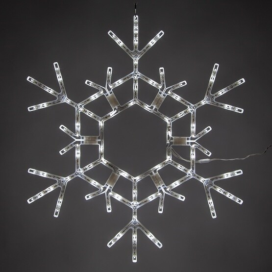 36&#x22; LED Folding Snowflake Decoration, 105 Cool White Lights