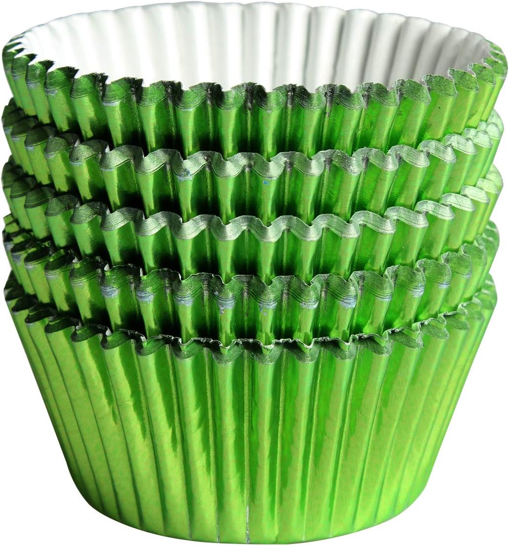 100pcs Cupcake Paper Baking Cups Wrapper Liners Cake, Foil Cupcake Liners for Baking Cupcakes(Green) …