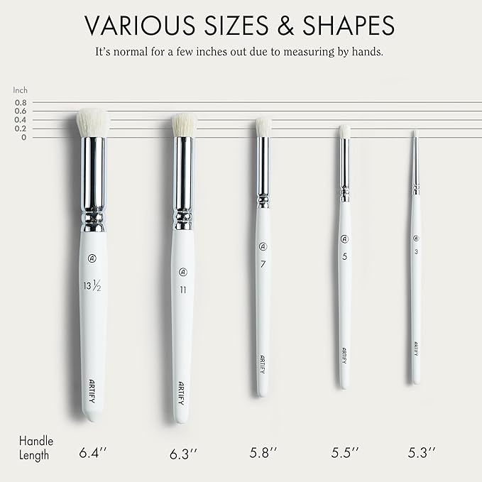 ARTIFY Drybrush Set of 5 Sizes: Expert Series Dry Brush for Effortless Miniature, Model, Ceramics, Citadel Painting - Hobby Detail Small Acrylic Oil Paint Brushes for Tabletop &#x26; Wargames Miniatures