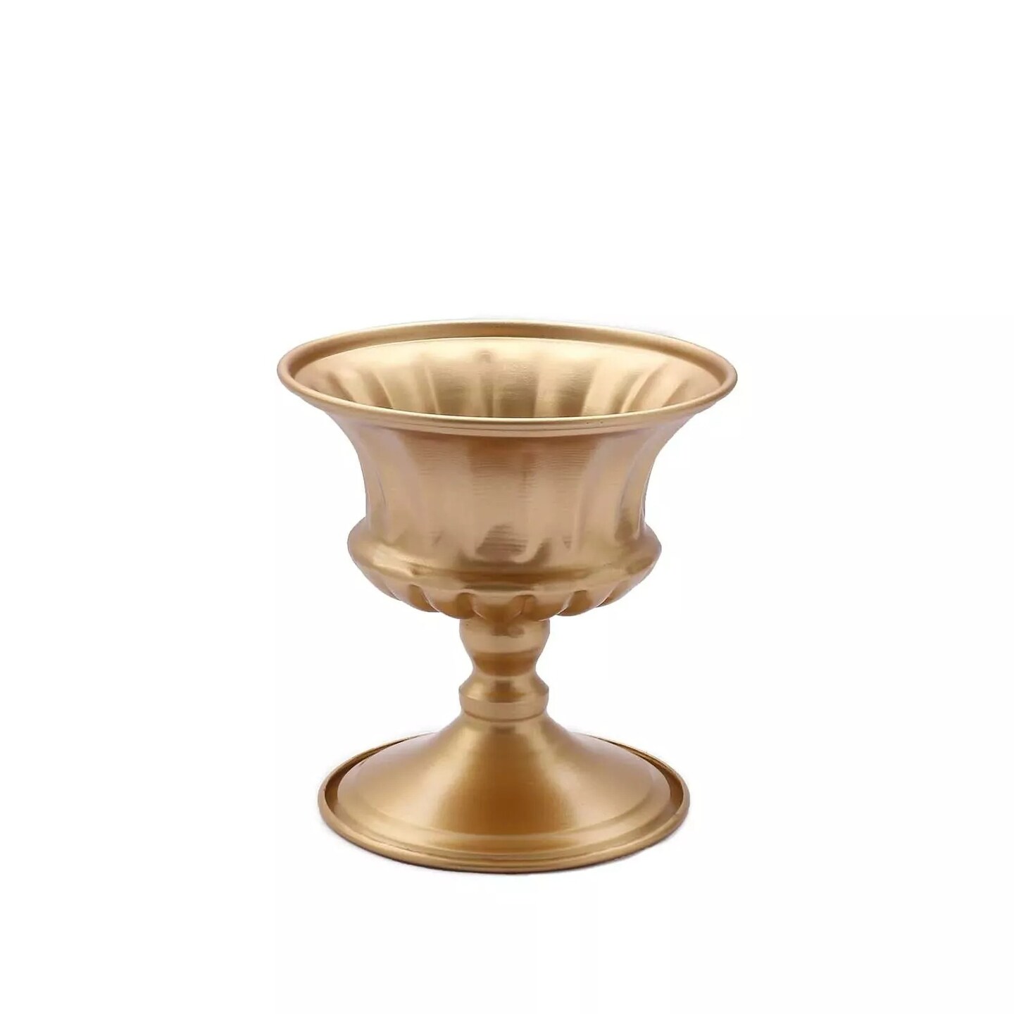 Gold 2 Metal 6&#x22; Roman Style Mini Compote Vases Flower Pots Party Decorations