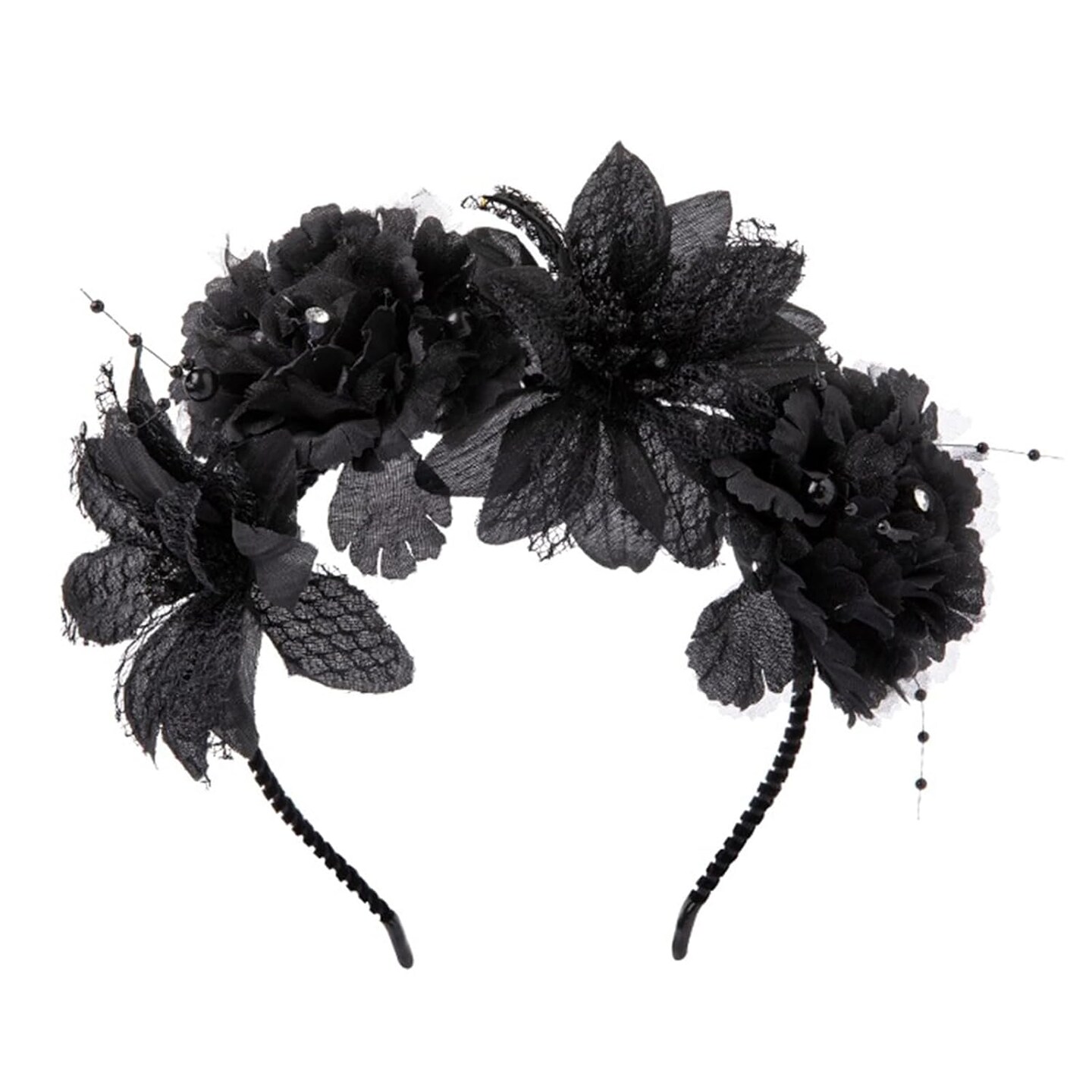 Store Floral Headband in Black