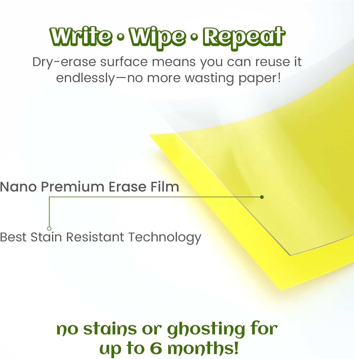 Dry Erase Sticky Notes - Reusable Whiteboard Stickers 8 Colors 3&#x22;x3&#x22;-16 Pack. Suitable for All Smooth Surface.Great for Labels, Lists, Reminders and Decals-Washable,Removable