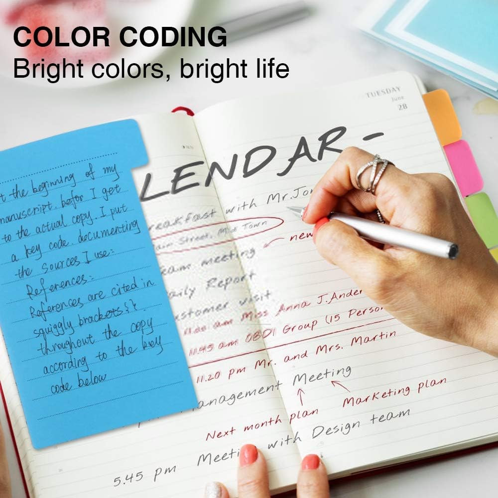 Sticky Notes Set, Hommie Colored Divider Self-Stick Notes Pads Bundle, Prioritize with Color Coding