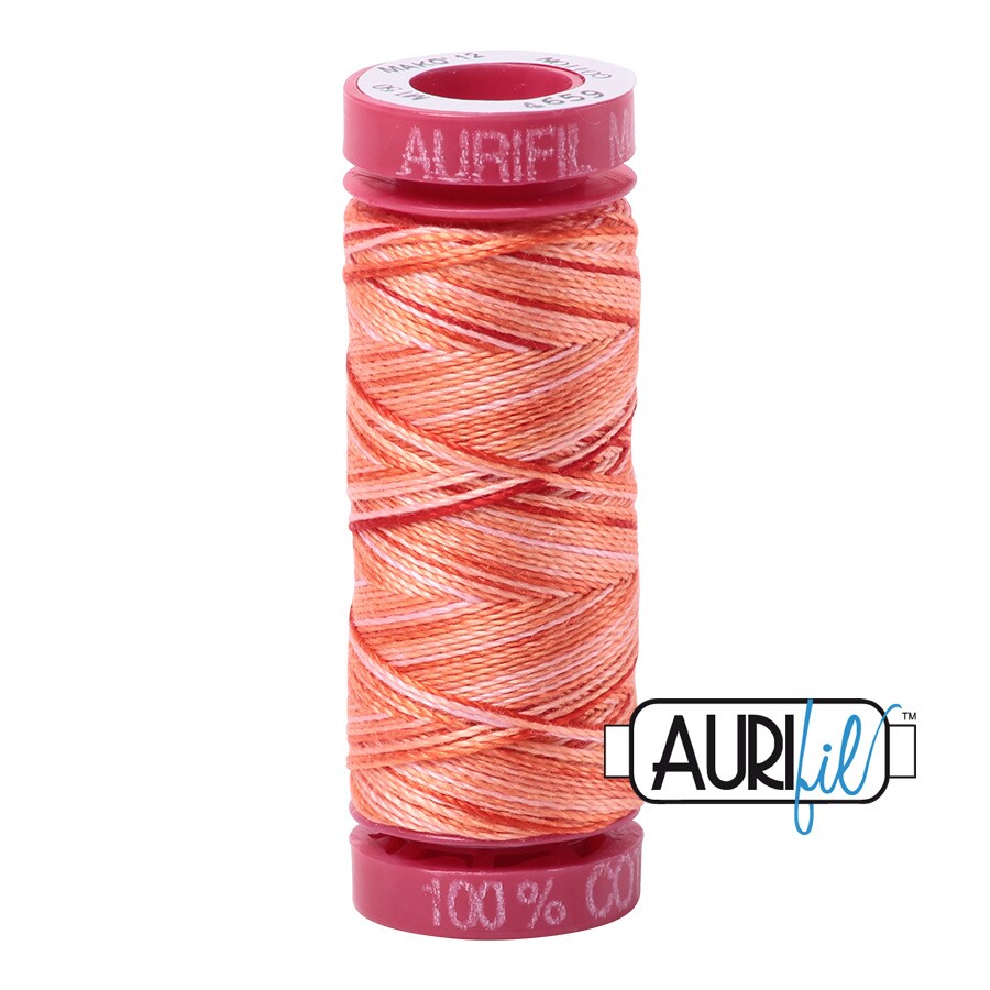 Mango Mist - Variegated (4659) | 12wt Small Spool (50M / 54Y) | Aurifil Thread