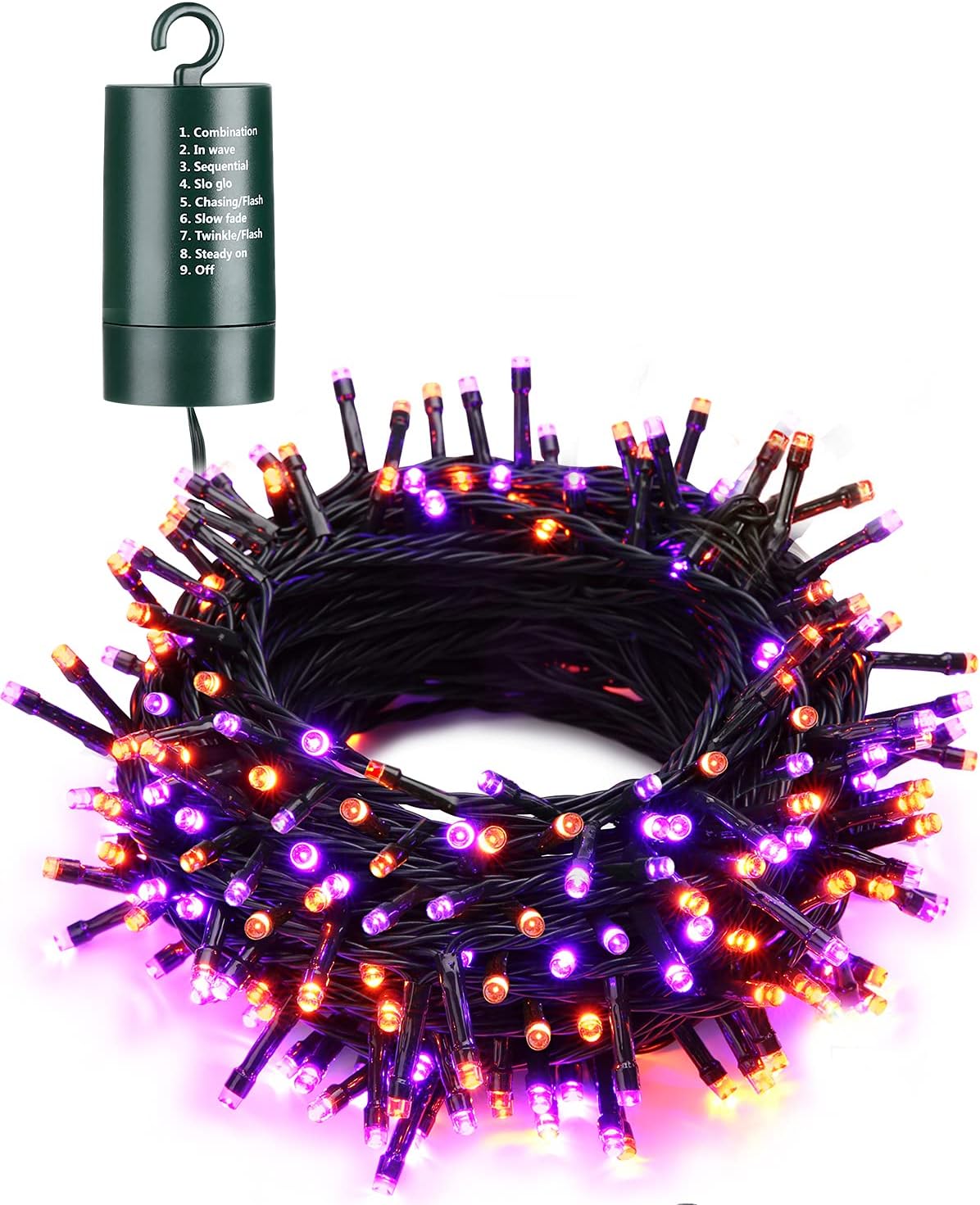 67 ft 200 LED Battery Operated String Lights Waterproof 8 Modes & Auto Timer Mini Lights (Orange+Purple)