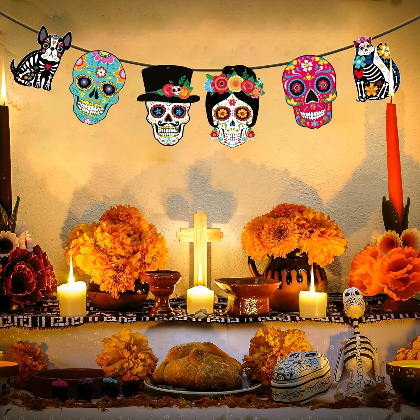 Dia De Los Muertos Decor Day of The Dead Decorations (Multi Color)