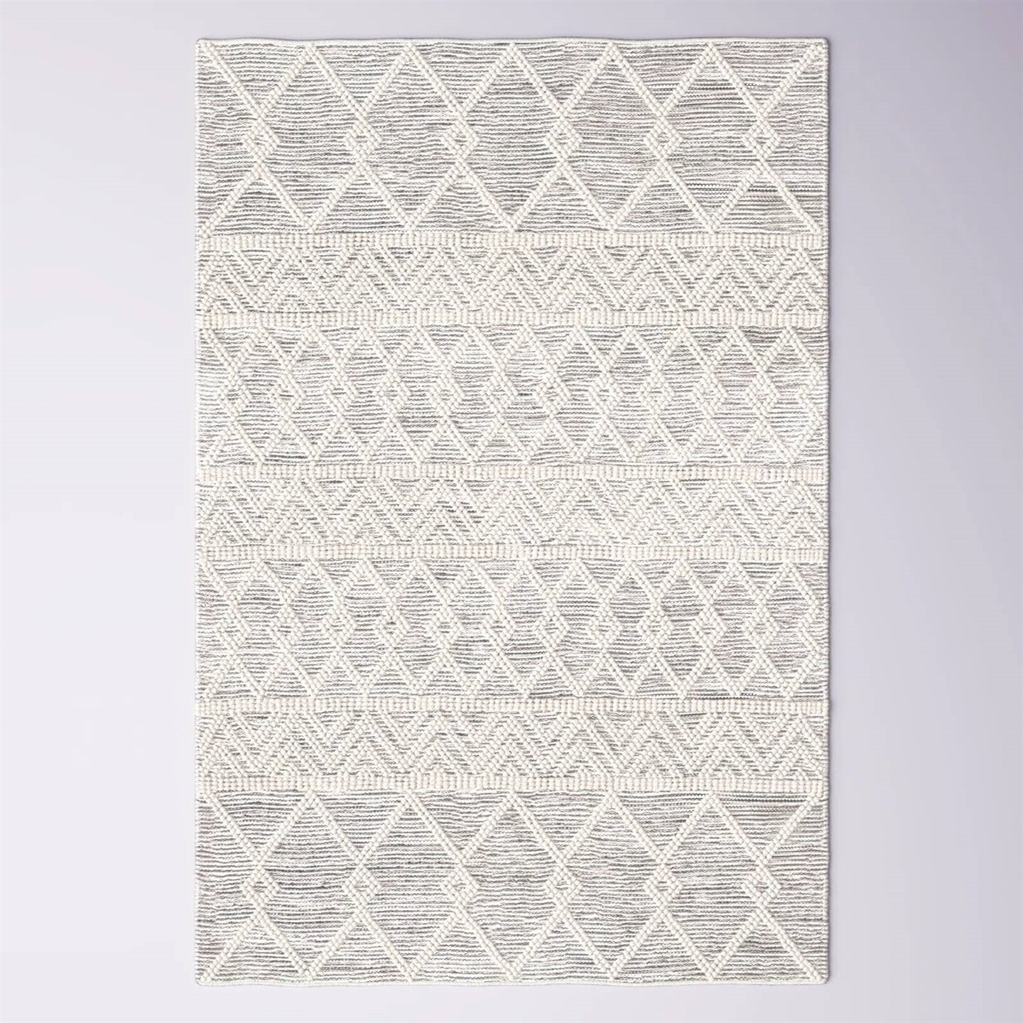 Grey Beige Persian Rug 5x7.5 ft Hand Woven Wool Blend Area Rug