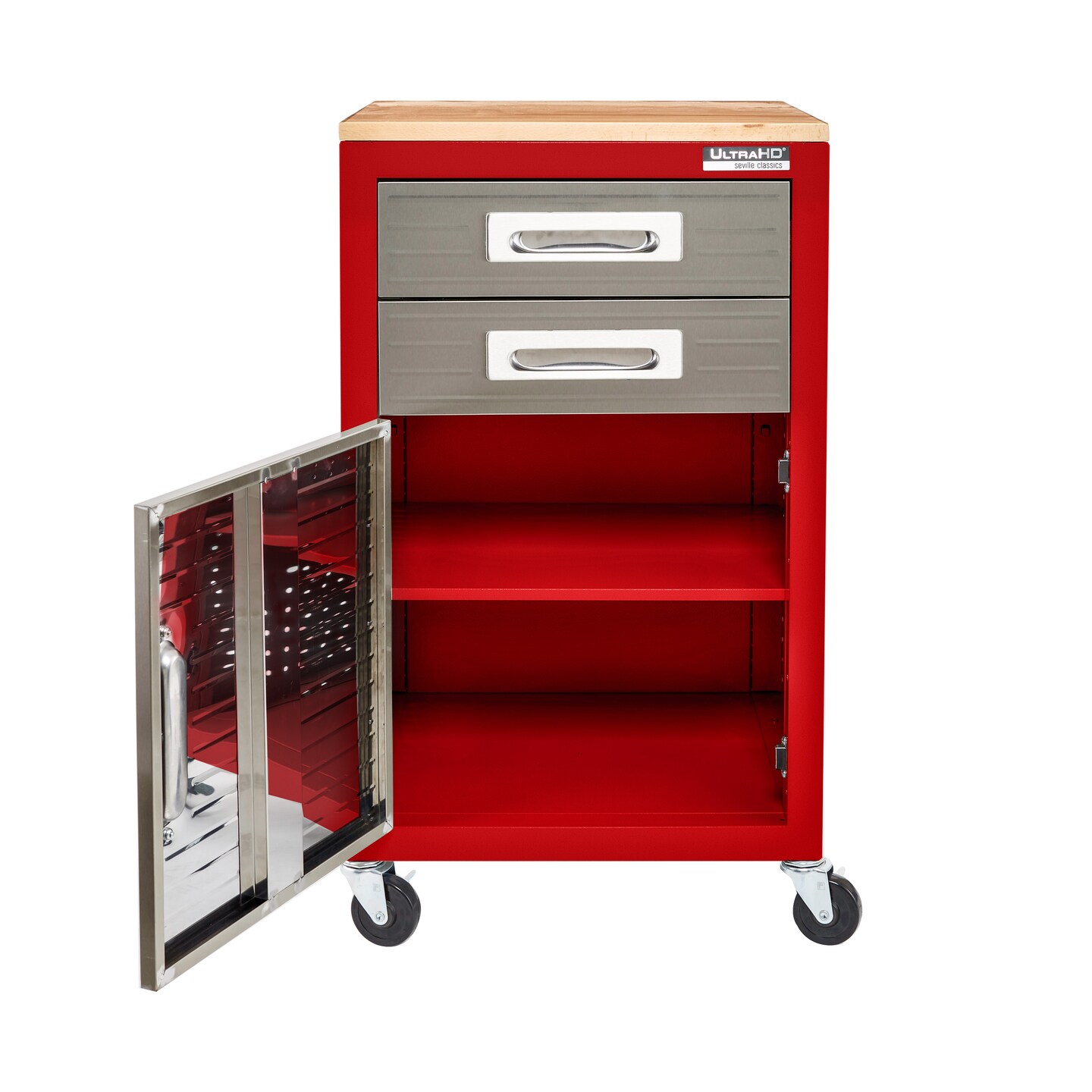 Seville Classics UltraHD 2-Drawer Rolling Cabinet, Color: Granite