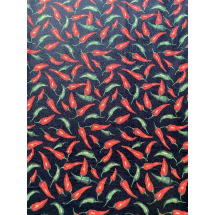 Spicy Cooking Chili Peppers Anti-Pill Premium Fleece Fabric | By The Yard
