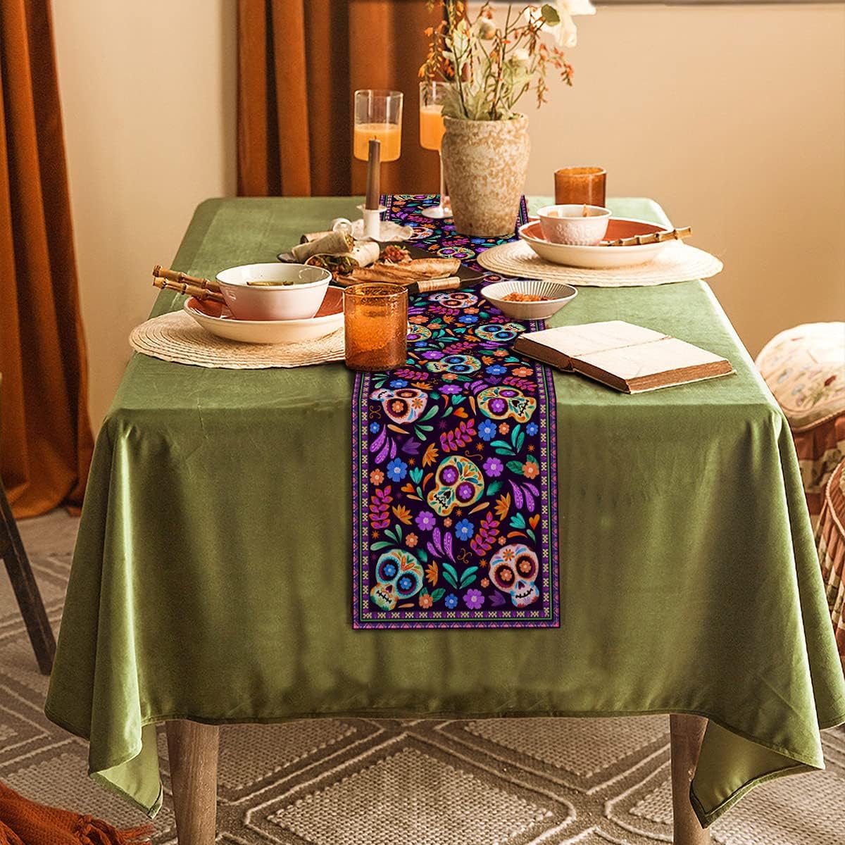 Dia De Los Muertos Table Runner (Multi-color)