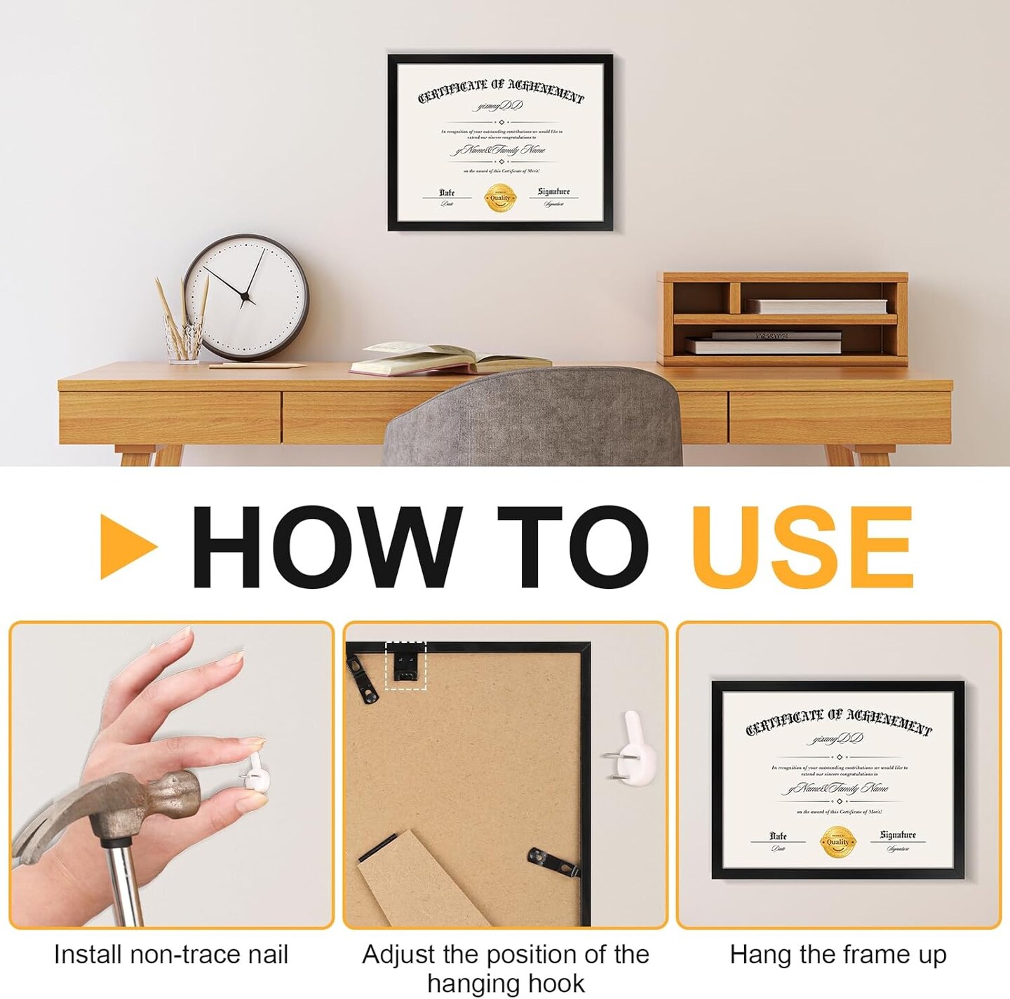 10 PACK Certificate Frames 8.5 x 11,Black Diploma Frame Document Frame with Clear Plexiglass,Picture Frames for Tabletop and Wall Display